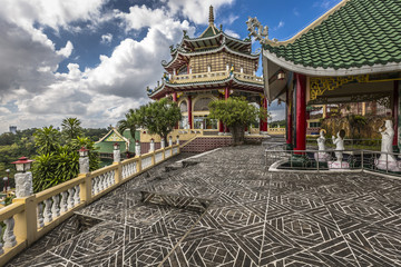 Pagoda and dragon sculpture of the Taoist Temple in Cebu, Philip