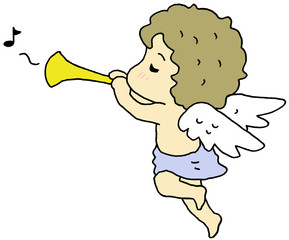 天使　ラッパ