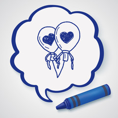 love balloon doodle