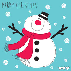 happy snowman vector illustration