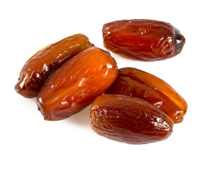 dried dates isolated on white