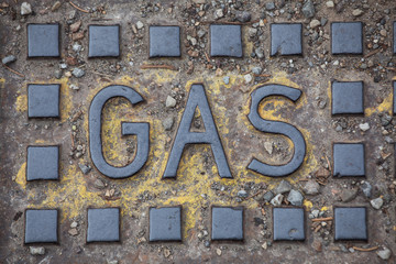 Straßenkappe über Gas Absperrschieber