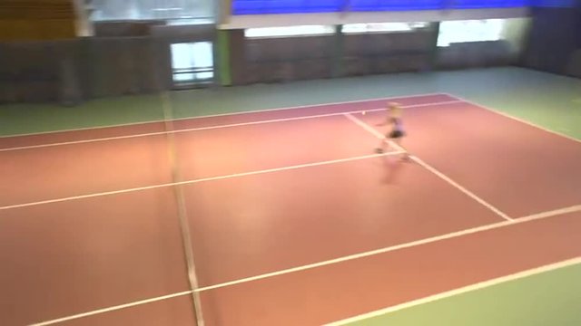 Tennis players in action