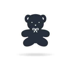 icon of bear toy. Icon for birthday  or another special day, for children shop. Vector illustration