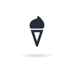 icon ice-cream in a waffle horn. icon for confectionery shop. Vector illustration