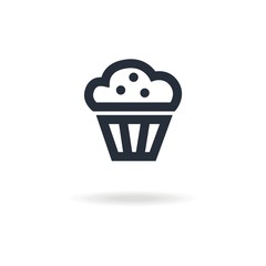 icon maffin with cream. icon for confectionery shop or cafe. Vector illustration