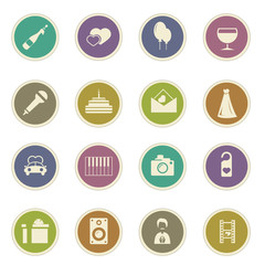 Wedding icons set