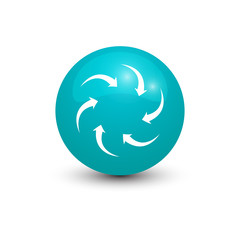 circle 3d icon teal