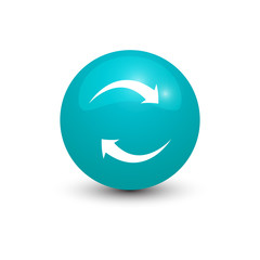 circle 3d icon teal