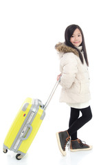Attractive beautiul asian girl happy ready to go on vacation