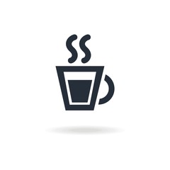 icon cup with tea or coffee. icon for cafe, for web sites. Vector illustration