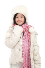 Beautiful asian girl in winter coat