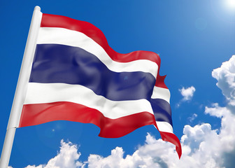 3D realistic waving flag of Thailand