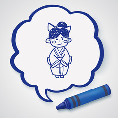 Japanese woman doodle