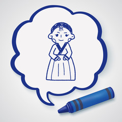Korea woman doodle