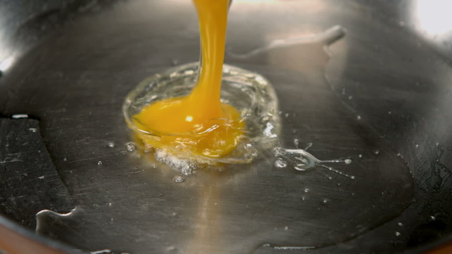 Egg frying in a hot pan