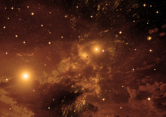 Stars, dust and gas nebula 