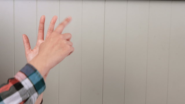 Hands using invisible touchscreen