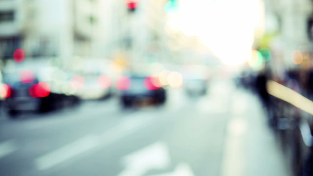 representation of urban life into the traffic with blurred and out of focus backround