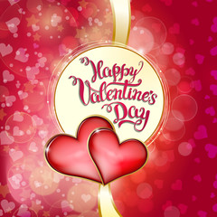 Hearts and original hand lettering  Happy Valentine's day.