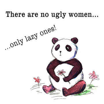 Lazy Chinese Panda Quote About Woman