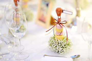 Table set for an event party or wedding reception