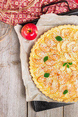 Apple pie in a rustic style