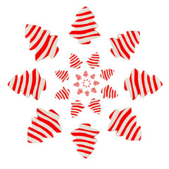 Christmas tree from red and white clay