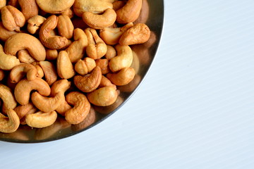 Cashews with blank space