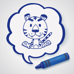 Chinese Zodiac tiger doodle drawing