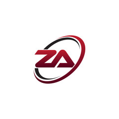 Modern Initial Logo Circle ZA - obrazy, fototapety, plakaty