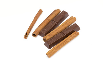 chocolate on the white background