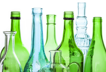 Empty glass bottles