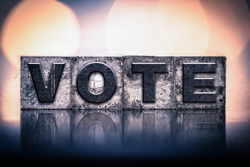 Vote Concept Vintage Letterpress Type