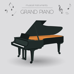 Musical instruments graphic template. Grand piano © a7880ss