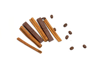 chocolate on the white background