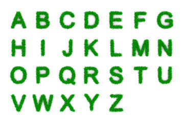 Grass Alphabet Capital Letters Shapes