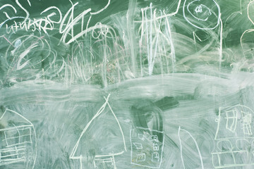 Blank green chalkboard, blackboard texture with copy space