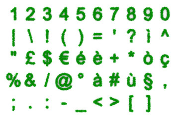 Grass Numbers and Symbols Shapes