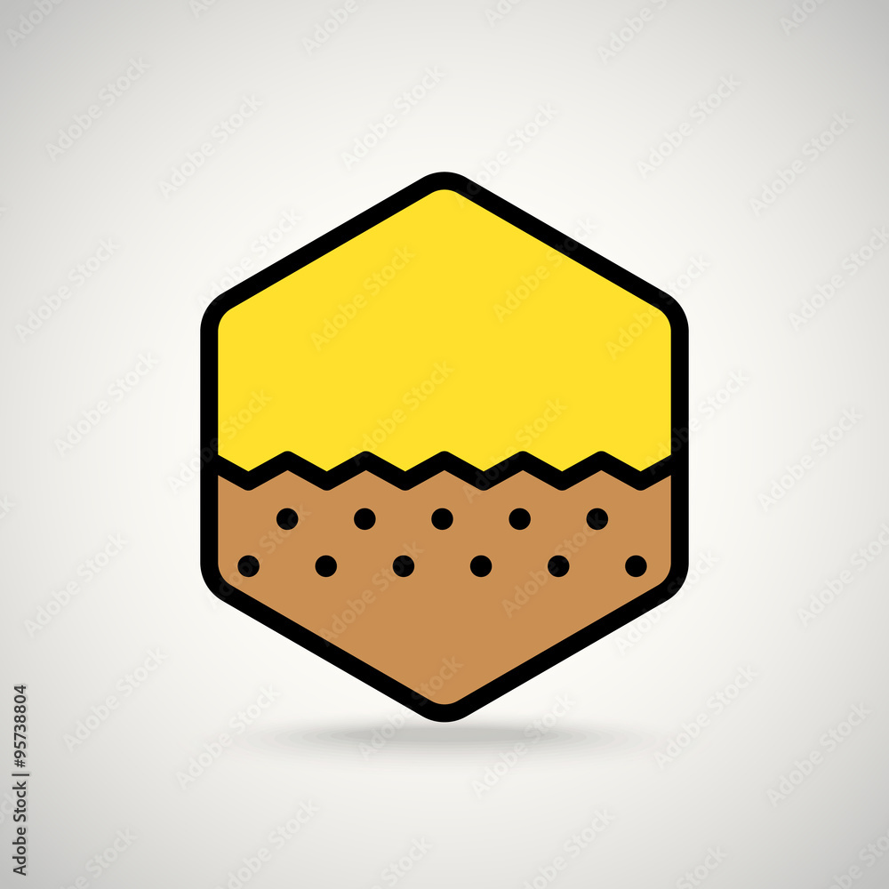 Aufkleber brown ground. appication or web interface icon