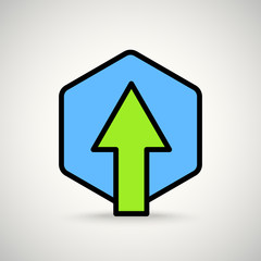 Green arrow sign. Appication or web interface icon