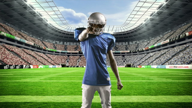  American football player finger pointing