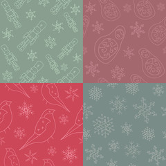 Russian xmas pattern set