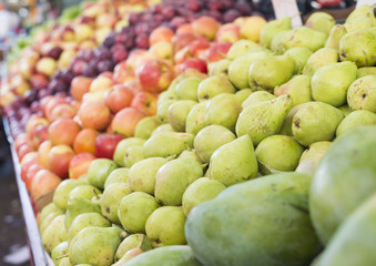 Eco pears on the market (focus on pear)