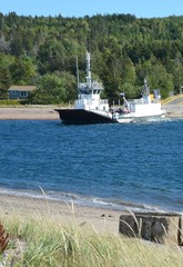 Obraz premium Englistown Ferry crossing at the Cabot Trail Cape Breton Highland park, Nova Scotia Canada