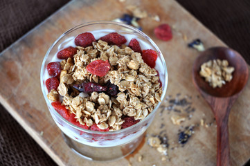 Above Of Granola Glass