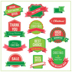 Christmas set - labels, tags and decorative graphic elements