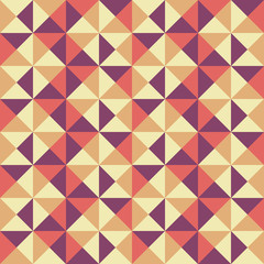 Seamless geometric pattern. Triangles and squares. Retro colors. Can be used for printing, fabric and web design.