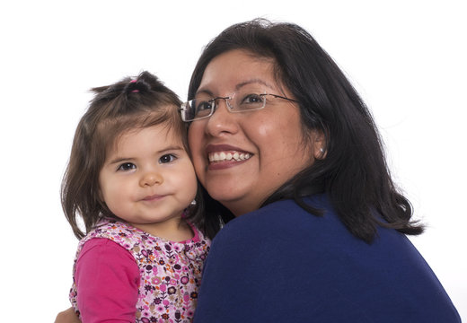 Peruanische Mutter mit ihrem Kind  