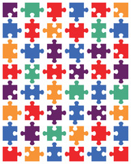 Vector illustration of colorful puzzle, separate pieces